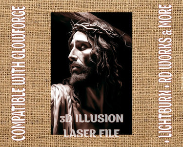 Jesus 3d illusion & laser-ready files - 3DWave.us
